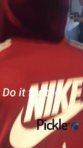 The Back Of A Red Nike Pickle Hoodie GIF