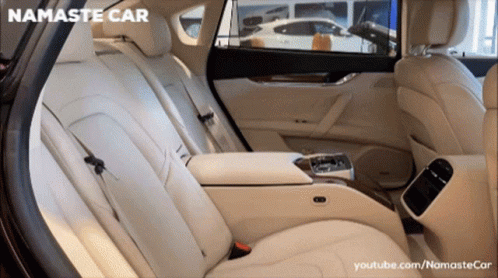The Back Seat Of A Car Is Shown In A Youtube Video GIF