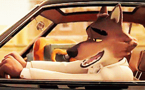 The Bad Guys Mr. Wolf Driving GIF