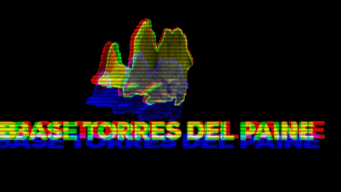 The Base Torres Del Paine Logo Is Displayed In A Rainbow Of Colors GIF