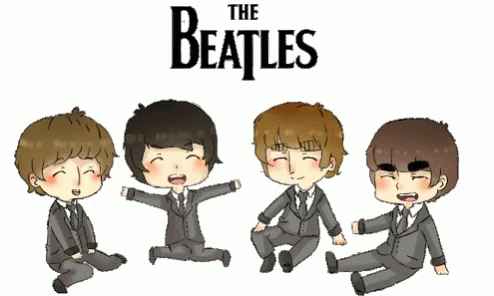 The Beatles Cute Changing Suits Animation GIF