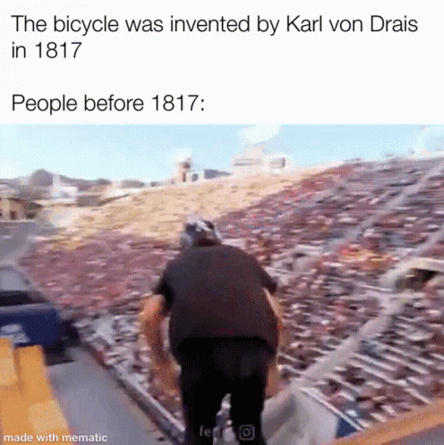 The Bicycle Was Invented By Karl Von Drais In 1817 GIF