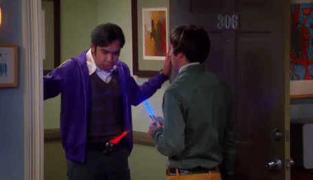 The Big Bang Theory Lightsaber Belt GIF