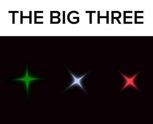 The Big Three on Black Background