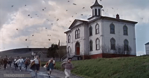The Birds Kids Running GIF
