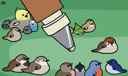 The Birds Pen Maker Loop GIF