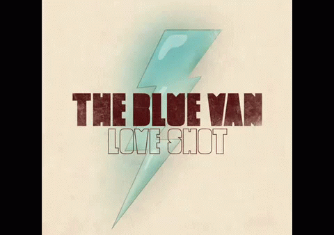 The Blue Van Love Shot Album Cover With A Lightning Bolt On It GIF