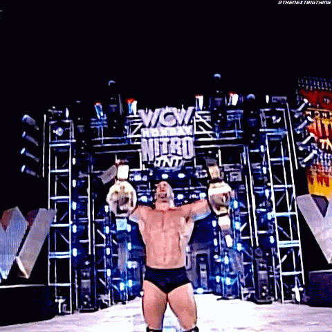 The Champ Is Here Wrestler With Belts GIF