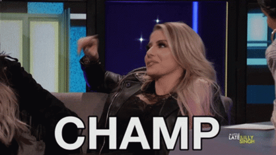 The Champ Is Here In Lilly Singh Show GIF