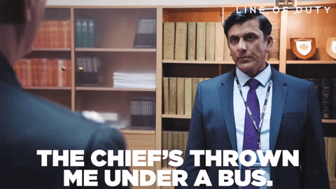 The Chief's Thrown Man Under The Bus GIF