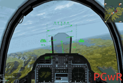 The Cockpit Of A Fighter Jet Is Shown With The Words Pg Wr Below It GIF