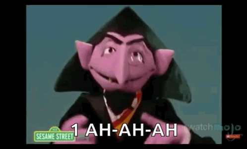 Count Von Count Wearing Black Hat And Tie GIF