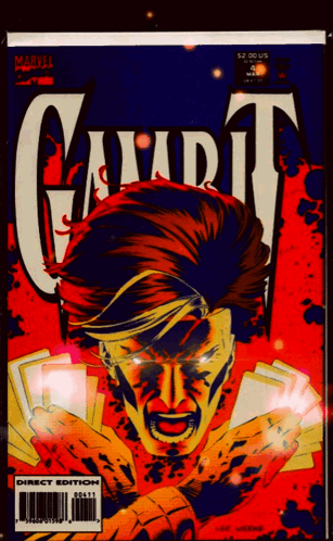 The Cover Of A Comic Book Called Gambit By Marvel Comics GIF