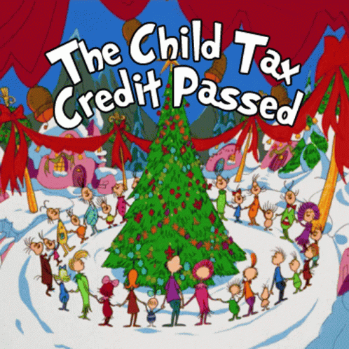 The Cover Of The Book The Child Tax Credit Passed Features A Christmas Tree GIF