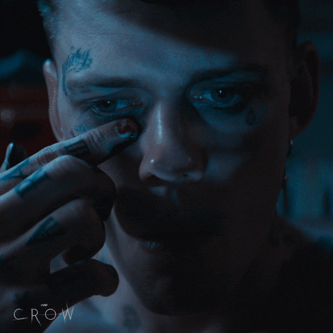 The Crow Eric Draven Putting Makeup GIF