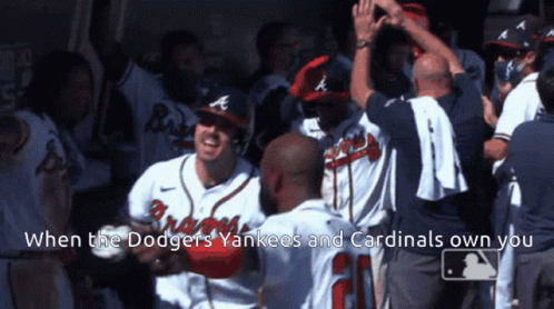 The Dodgers Yankees And Cardinals Are Celebrating Their Win GIF