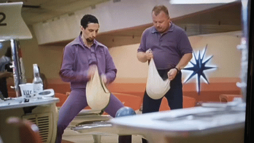 The Dude Jesus Quintana Cleaning Bowling Balls GIF