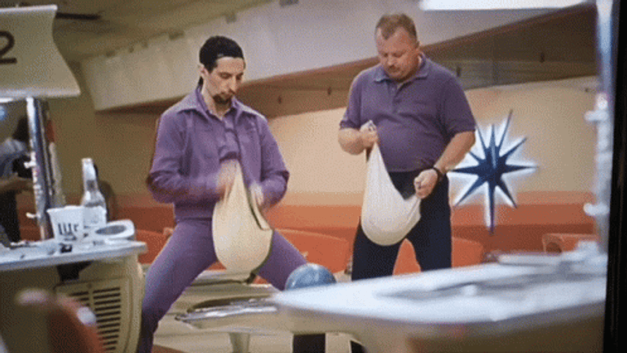 The Dude Jesus Quintana Cleaning Bowling Balls GIF