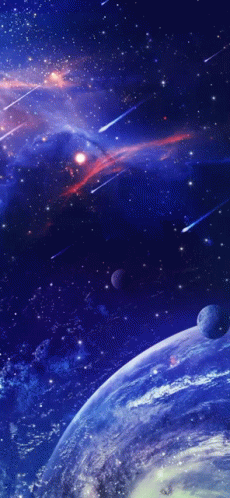 The Earth Is Surrounded By A Galaxy With A Lot Of Stars GIF