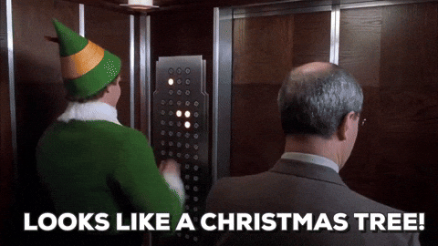 The Elf Buddy Hobbs Pushing Elevator Buttons GIF
