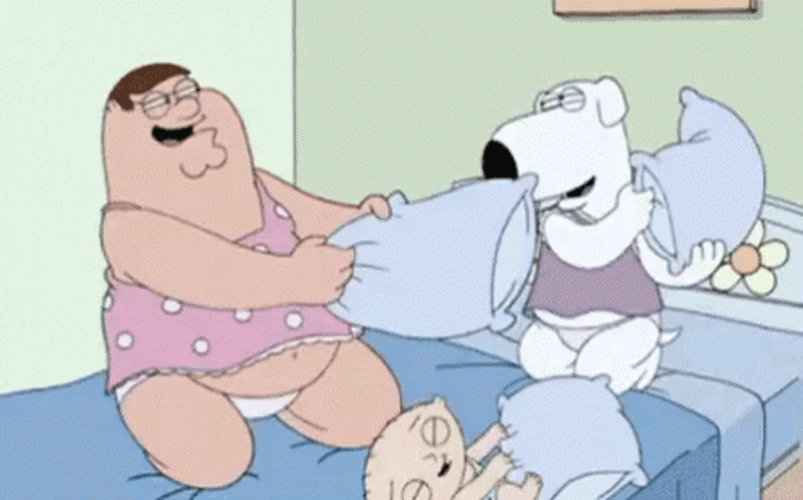The Family Guy Pillow Fight GIF