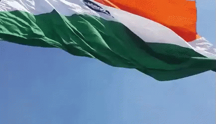 The Flag Of India Is Waving In The Wind GIF