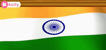 The Flag Of India Is Waving In The Wind With A K Kulfy Logo In The Corner GIF
