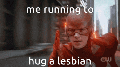 The Flash Hug A Lesbian GIF