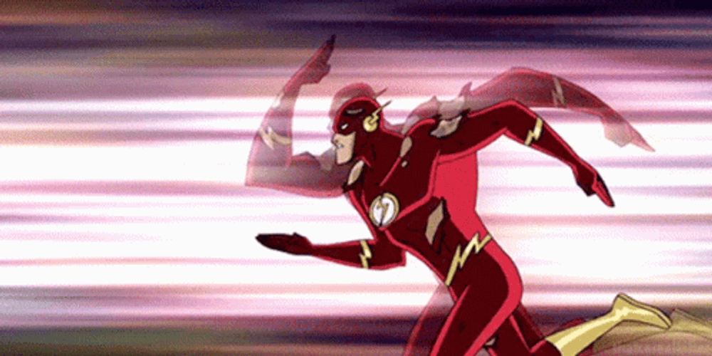 The Flash Running Animated Justice League Unlimited GIF