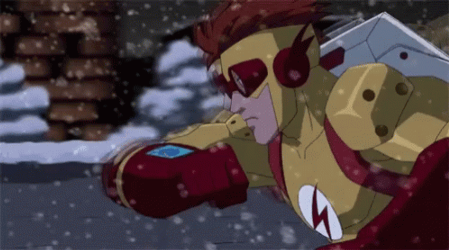 The Flash Running Snow Animated Young Justice GIF