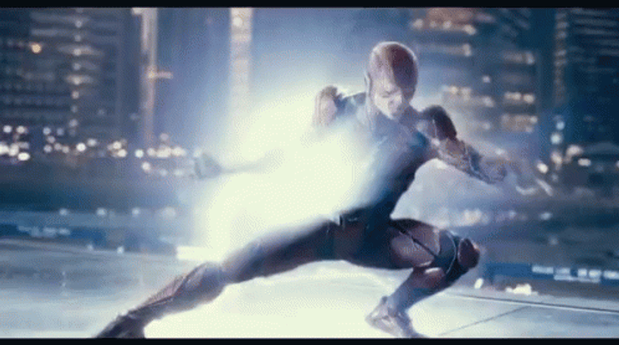 The Flash Running Thunder Lightning Pose GIF