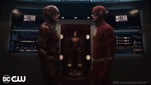 The Flash Shakes Hands GIF