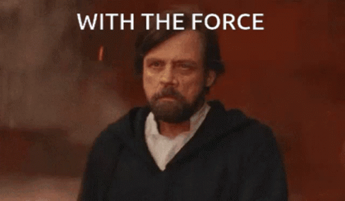 The Force Is Strong With This One Skywalker Shoulder Brush GIF