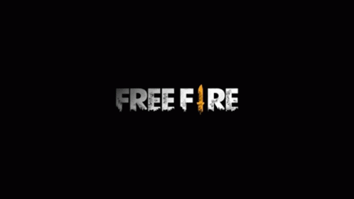 The Free Fire Logo Is White On A Black Background GIF