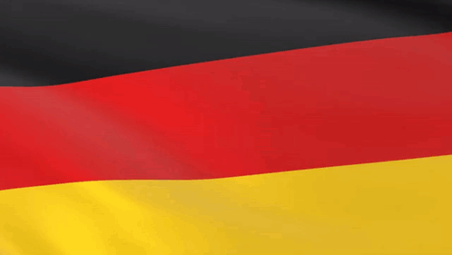 The German Flag Is Waving In The Wind In A Close Up . GIF