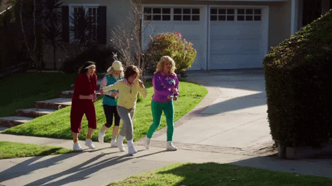 The Goldbergs Girls Speed Walking GIF