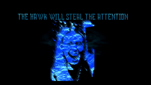 The Hawk Will Steal The Attention Is Written On A Black Screen GIF