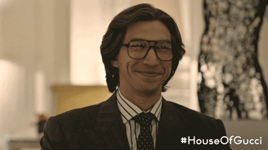 The House Of Gucci Adam Driver Grin Face GIF