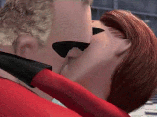 The Incredibles Bob And Helen Kissing GIF