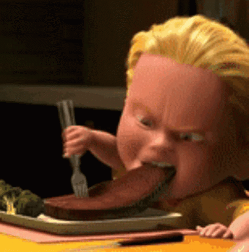 The Incredibles Dash Eating Steak GIF