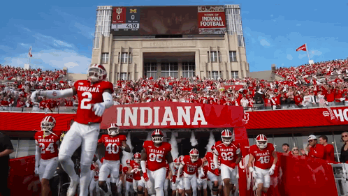 The Indiana Football Team Is Getting Ready To Play A Game GIF