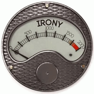 The Irony Weight Scale GIF