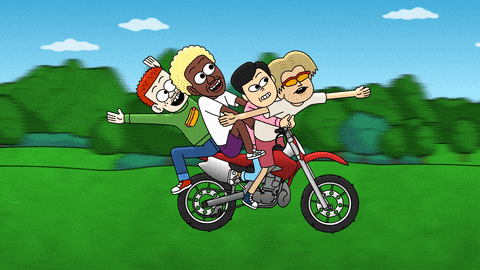 The Jellies Cartoon Riding Dirt Bike GIF