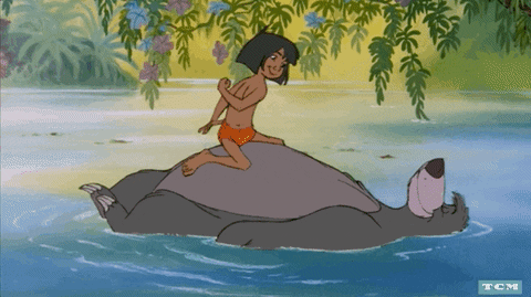 The Jungle Book Mowgli On Bear River GIF