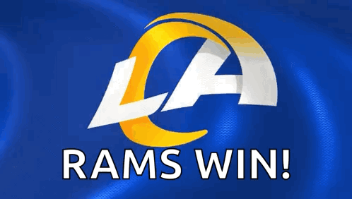 The La Rams Logo Is On A Blue Flag GIF