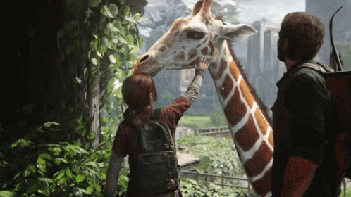 The Last Of Us Caressing Giraffe GIF