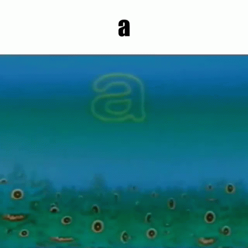 The Letter A Is Floating In The Water On A Blue Background . GIF