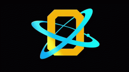 O Letter Surrounded By Blue Ring On Black Background GIF