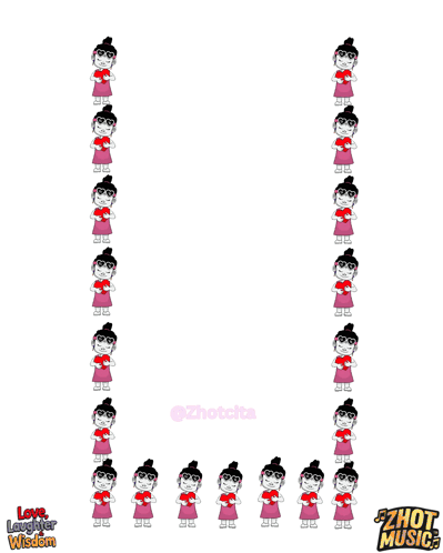 The Letter U Is Made Up Of Cartoon Characters With Hearts On Them GIF