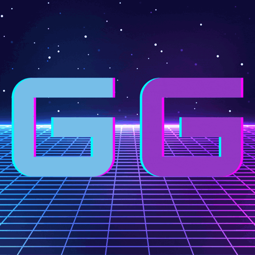 The Letters Gg Are Displayed On A Futuristic Background GIF
